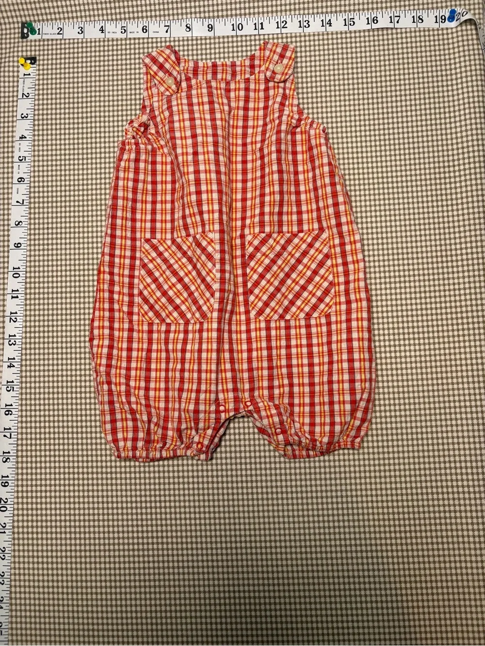 Vintage Old Navy Newborn 6–12 Months Plaid Bubble Romper